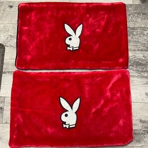 Playboy Bunny Pillow Case plush set red
